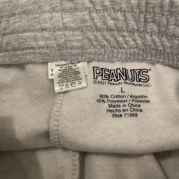 Peanuts Sweatpants Youth Large Gray Fleece Pull On Christmas Charlie Brown - Picture 7 of 9